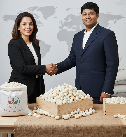 Clean white makhana kernels in bulk